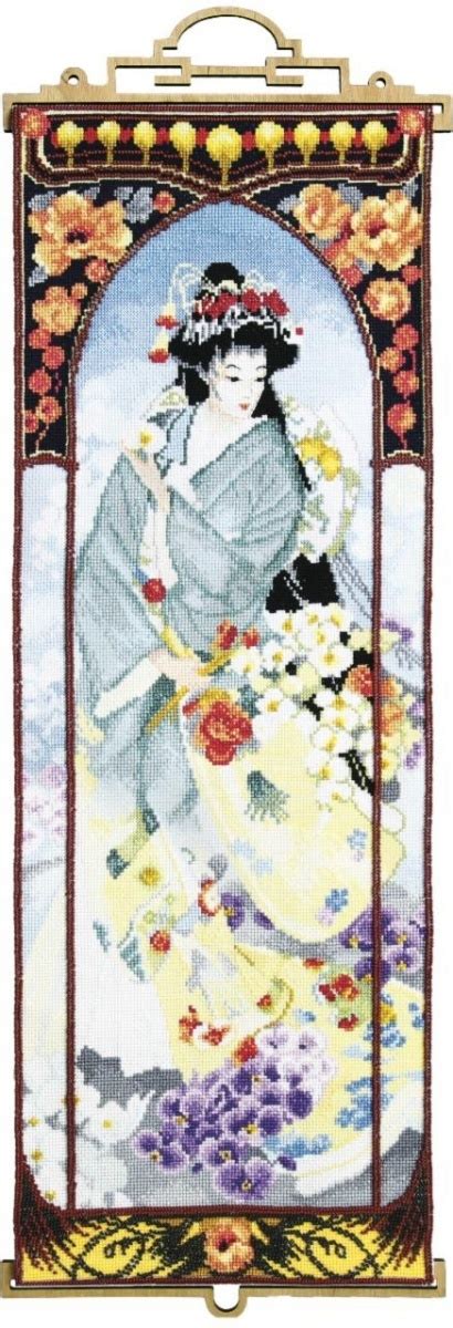 Geisha With Orchids Cross Stitch Kit Code M 325 Charivna Mit Buy