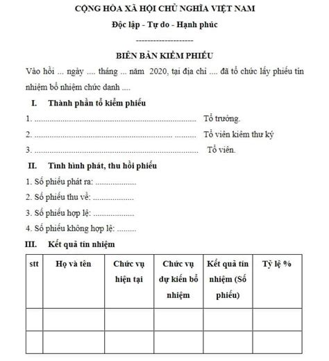 Mẫu Biên bản kiểm phiếu mới chi tiết nhất năm 2024 - Luật Nhân Dân