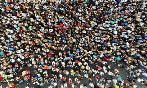 People Crowd, Aerial, Top View Stock Photo - Image of congress, group ...