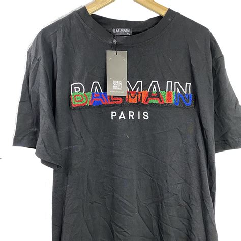 Unisex Black Marked As Balmain Paris T Shirt Size Xxl New With