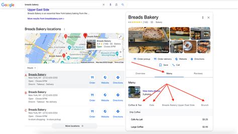 Restaurant Menus on Google Maps
