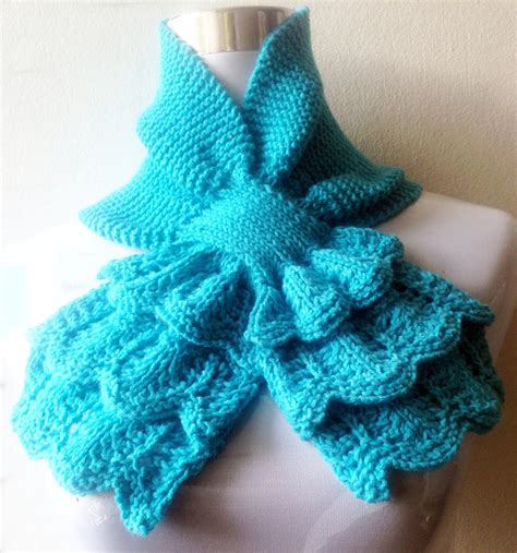 Keyhole Scarf Knitting Pattern Lacy Neckwarmer Knit Pattern Etsy