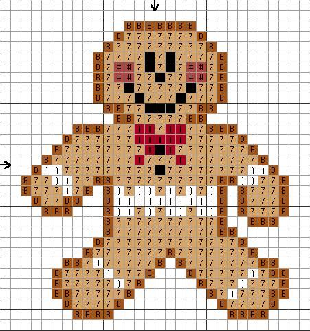 Tiny Gingerbread Guy Cross Stitch Pattern