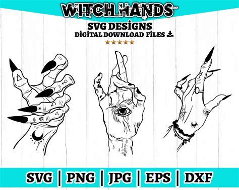 Witch Hands Svg Witch Svg Bundle Svg Gothic Magic Hands Svg Etsy