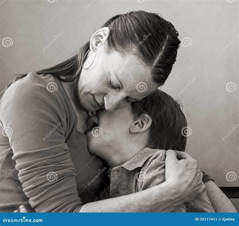 Mother Hugs Crying Son Stock Image Image Of Hugging 35117411