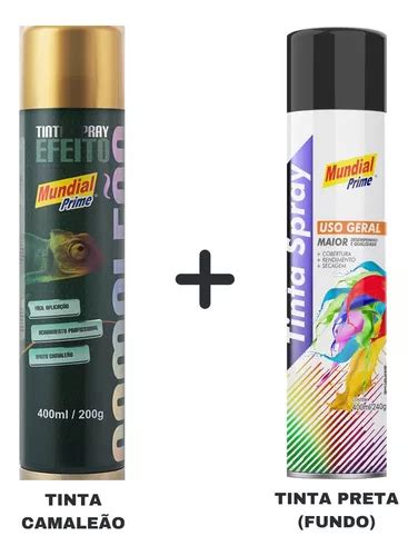 Kit Tinta Spray Efeito Camale O Cores Ml Fundo Preto