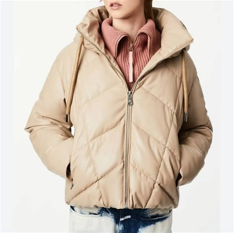 Bernie Jackets And Coats Nwt Bernie Faux Leather Hooded Puffer Coat