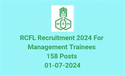 Rcfl Recruitment For Management Trainees Posts