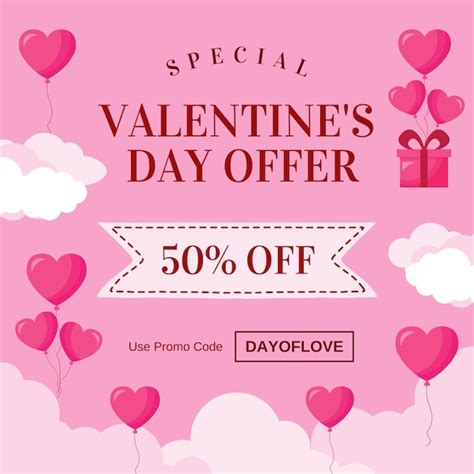 Premium Vector Valentines Day Sale Promo Discount Instagram Post