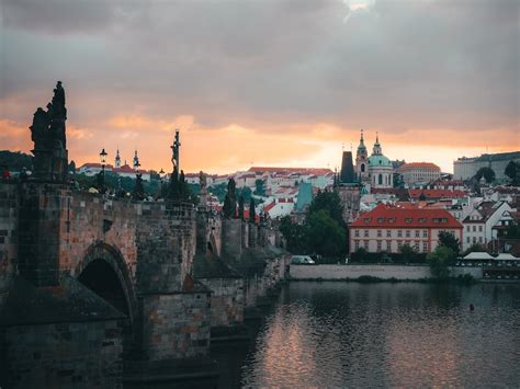 Charles Bridge at sunset · Free Stock Photo