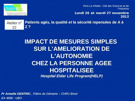 Ppt Impact De Mesures Simples Sur Lamelioration De Lautonomie Chez La