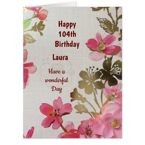 Large Happy 104th Birthday Card | Zazzle.com