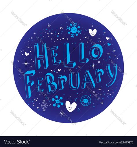 Hello February Royalty Free Vector Image VectorStock