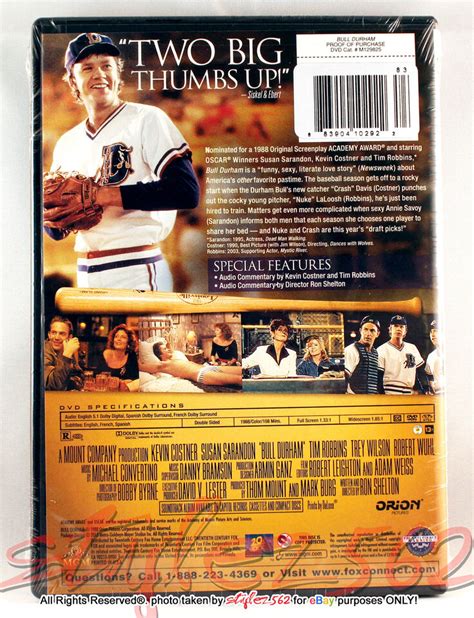 Bull Durham Dvd Kevin Costner Susan Sarandon 1988 Brand New•factory Sealed Ebay