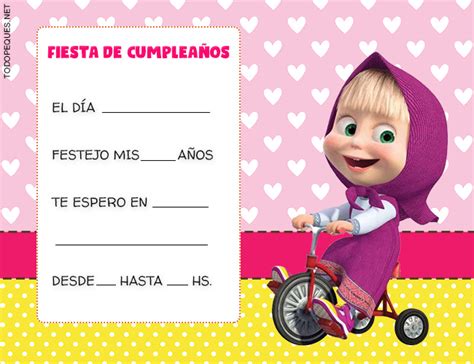 Tarjetas Masha Y El Oso Cumpleanos Todo Peques