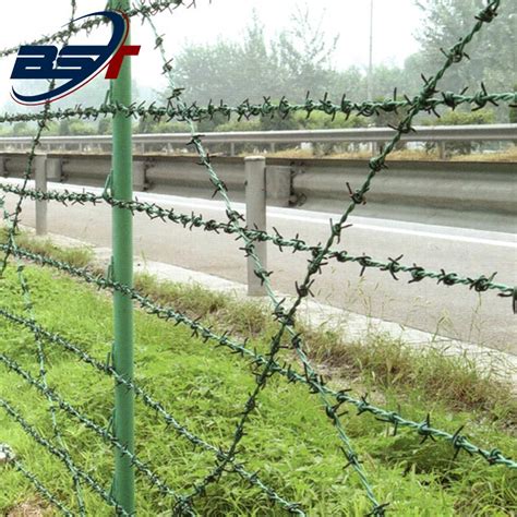 Pvc Coated Barbed Orchard Prison Barbed Wire Fencing With Tuv For