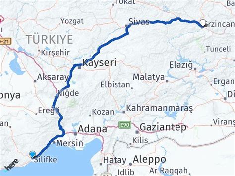 Mersin Silifke Erzincan Arası Kaç Km Kaç Saat Yol Tarifi