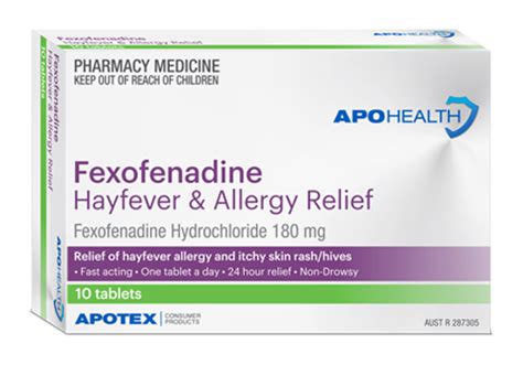 APOHEALTH Fexofenadine Hayfever Allergy Relief Tablet Is Not Halal