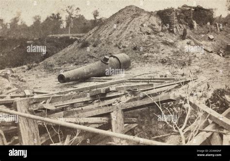 Dismounted Cannon And Ruins Port Hudson Louisiana During The American