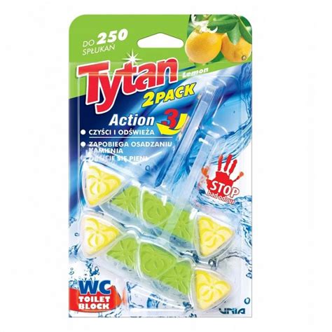 TYTAN ACTION 3 Zawieszka Do Toalety LEMON 2x40 G