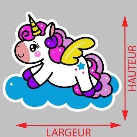 Sticker Mural Licorne Nuage Autocollant Int Rieur Licorne Nuage