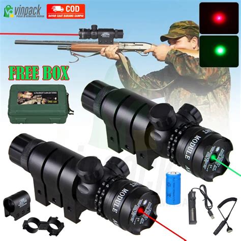 Jual Laser Senapan Nyala Hijau Dan Merah Scope Siang Malam Fullset