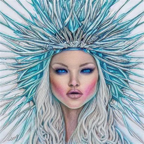 Colored Pencil Art On Paper Frost Queen Highly Stable Diffusion