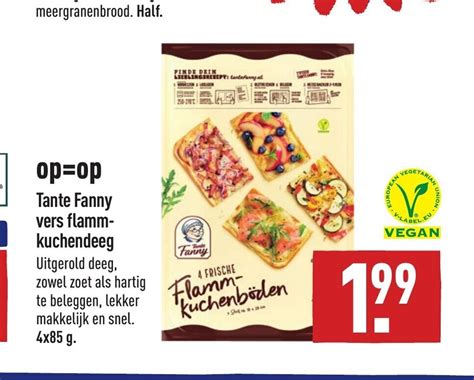 Tante Fanny Vers Flammkuchendeeg 4 X 85g Aanbieding Bij ALDI