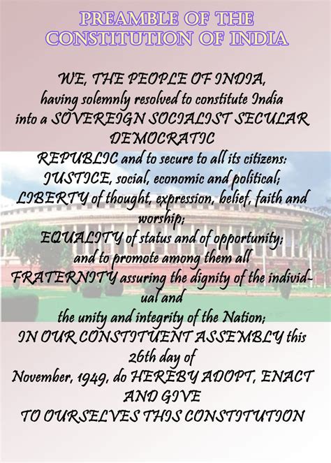 Preamble of the Indian Constitution - Besant Women's College