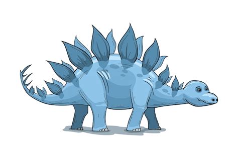 Premium Vector Cute Stegosaurus Dinosaur Cartoon Style Vector