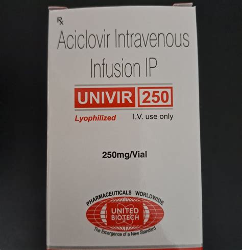 Aciclovir Intravenous Infusion IP At 275 Box Intravenous Treatment