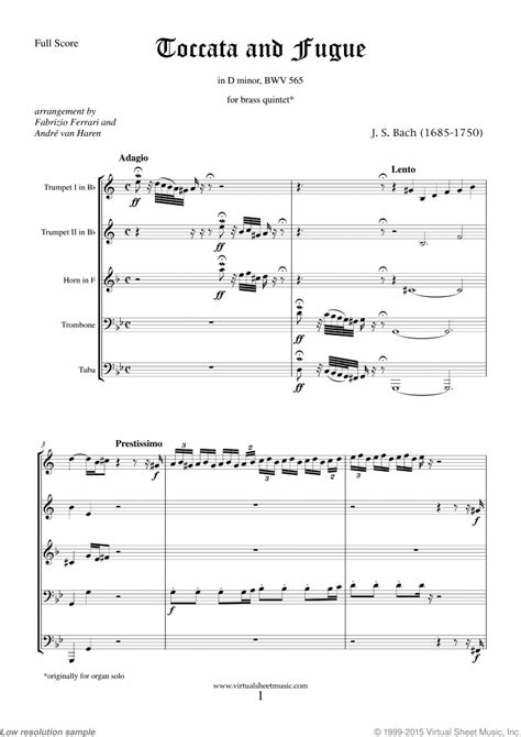 Free Sheet Music De Morales Cristóbal Fuga In D Minor Brass