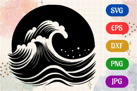 Wave | Black and White Logo Vector Art Graphic by Creative Oasis · Creative Fabrica