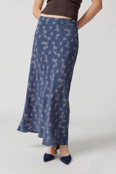 Urban Renewal Remnants Textured Floral Jacquard Column Maxi Skirt