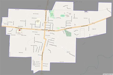 Map of Booneville city, Arkansas - Thong Thai Real