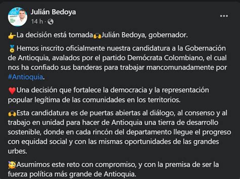 La Sorpresa Del Cierre De Inscripciones De Candidaturas Julián Bedoya