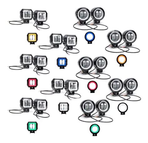 Par Faros Hiper Led Lupa Ojo Angel Estrobo Arillo Cob F