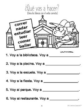 Spanish Worksheets Location Places Adónde vas Book 1 Lesson 9