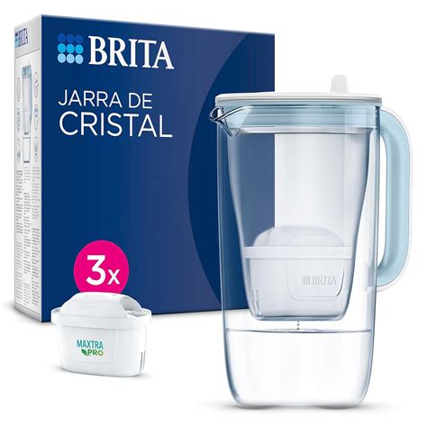 Brita Jarra De Cristal Azul L Incluye Cartuchos De Filtro De