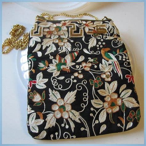 Fabulous Hand Stitched Crewel Pocketbook Signed Christina Embroidery