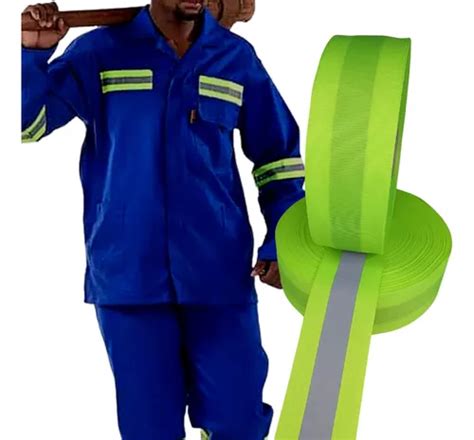 Faixa Refletiva Uniforme Gorgurão Verde Fluorescente 100m Frete grátis