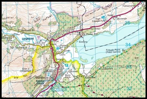 Photographs and map of Killin Village on Loch Tay in Central Scotland