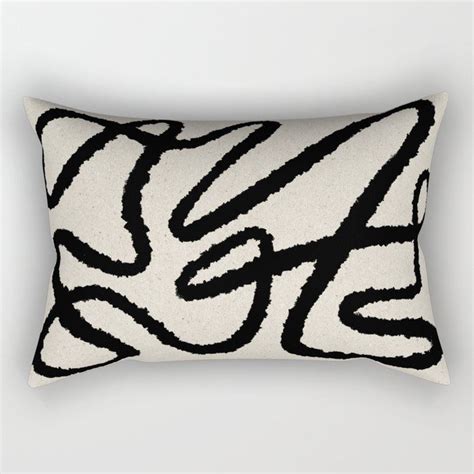 Line Art Abstract Black 1 Rectangular Pillow By Moonlightprint Small