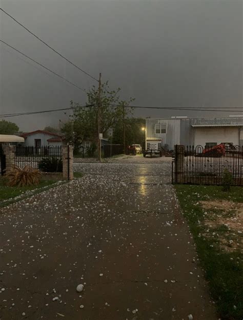 Photo Baseball Size Hail In Del Rio Texas During Tornado