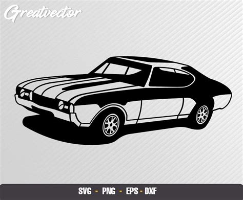 1968 Oldsmobile Cutlass L Eps Svg Png Dxf L Vector Art Etsy Vector Art Png Eps