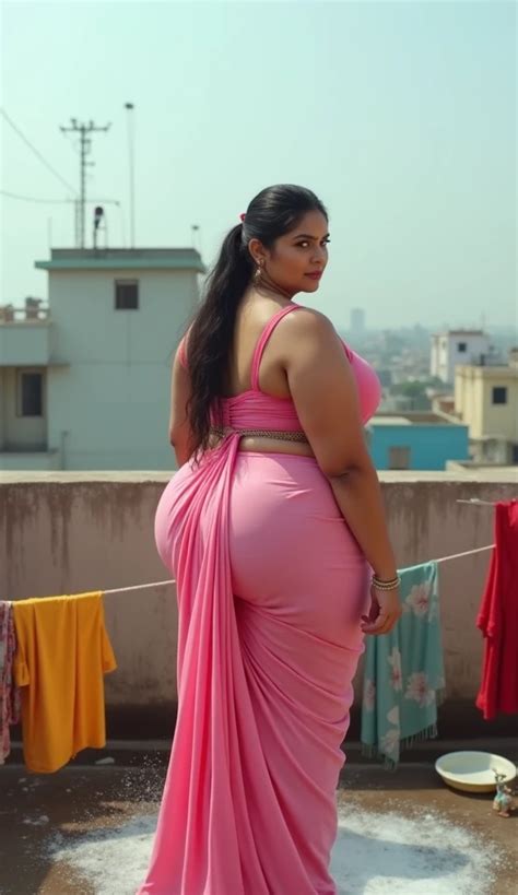 Very Tall Hot South Indian White Plus Size Curvy Girl With Long Tied