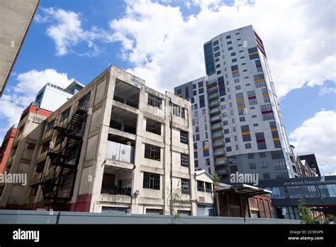 Contrast Derelict Industrial Building Modern Housing Development High