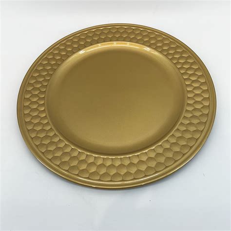 PLATO BASE 33 CM BORDE PANEL DORADO