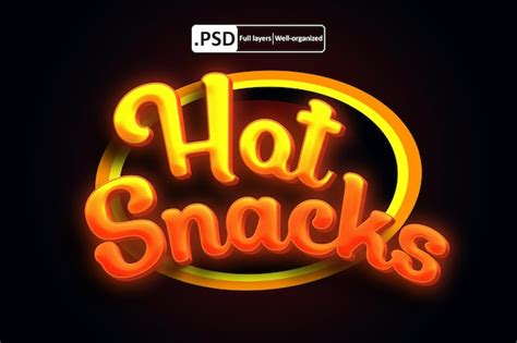 Premium Psd Snacks Logo Text Effect