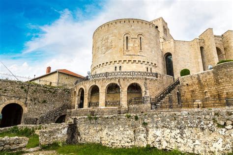 Kruja castle in Albania stock image. Image of skanderbeg - 186585493